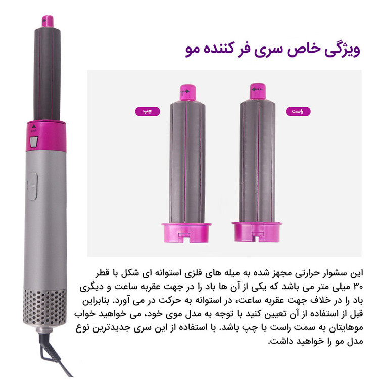 سشوار برس دار حالت دهنده مدل TP-5+1